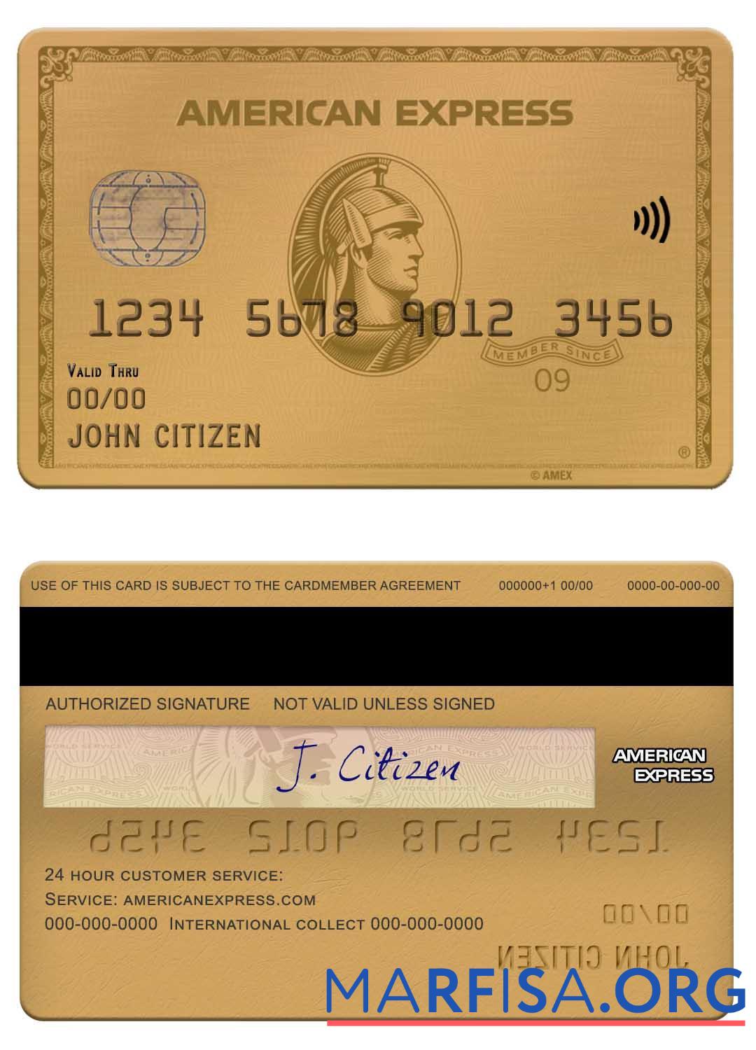 Blank USA Texas 5Point Credit Union bank amex gold card template